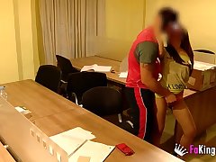I'_m sick of my job, so I fuck the delivery guy right on the office'_s table