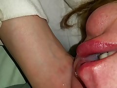 Cum in her sleeping mouth