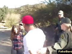 Teen immigrant drilled by the border ranger'_s hard cock